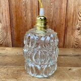 Vintage structured glass pendant globe.