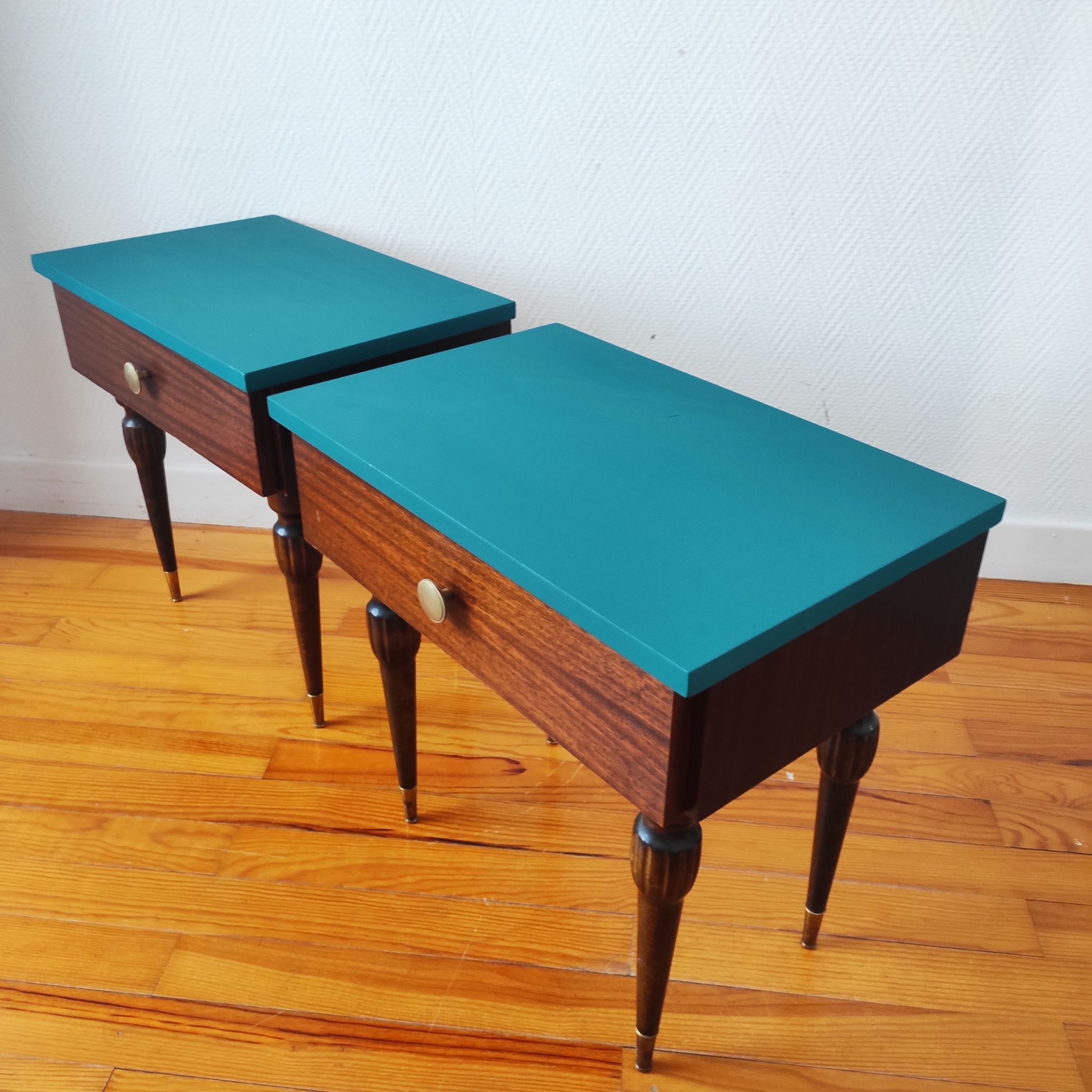 Paire de tables chevet vintage