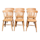 6 Windsor restaurant-style chairs from the 1980s in solid wood.