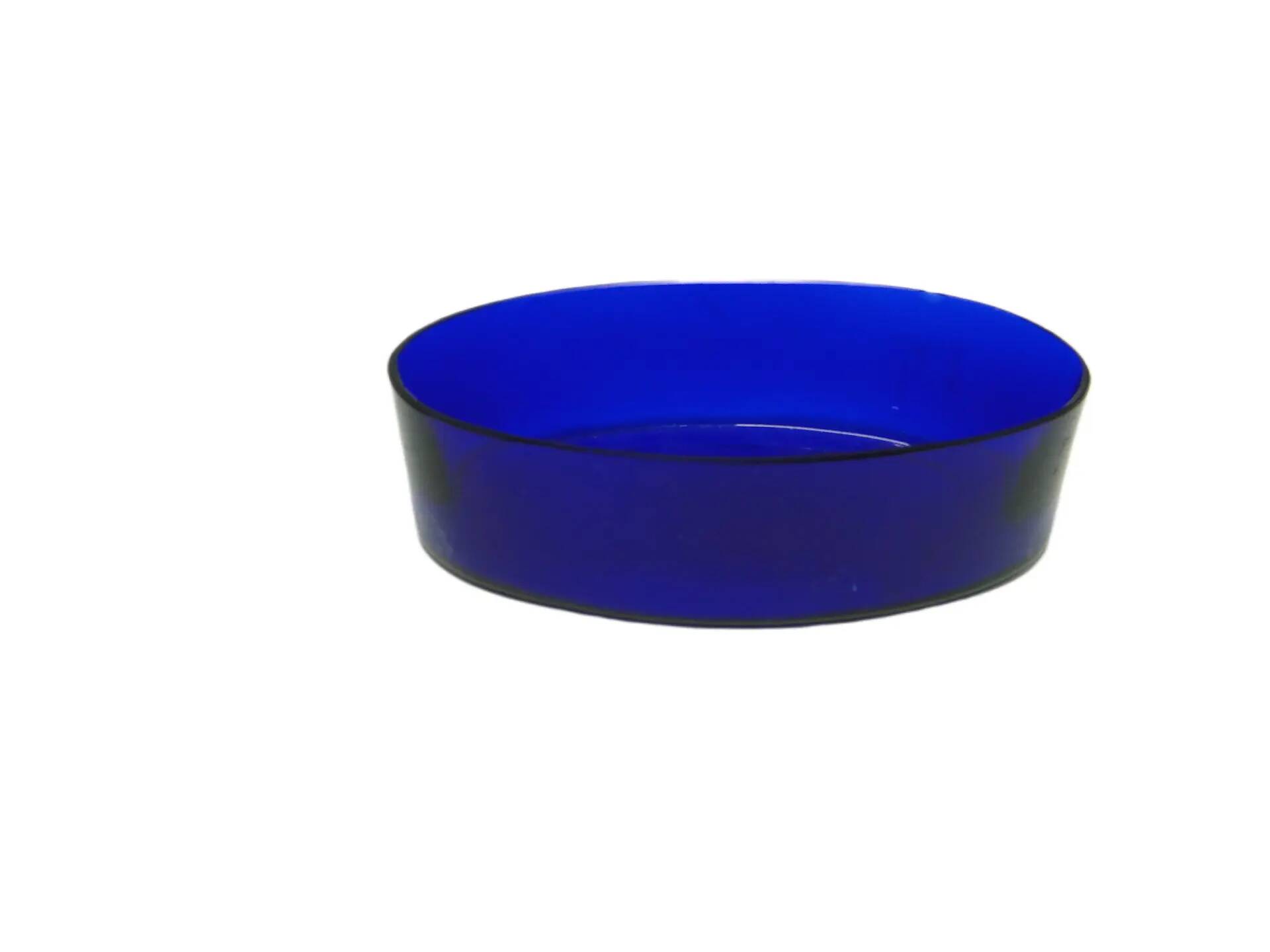 Art Nouveau jardiniere, silver-plated brass, cobalt glass, United Kingdom, 1960s.