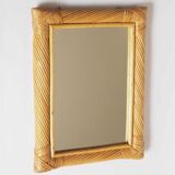 Rectangular rattan mirror