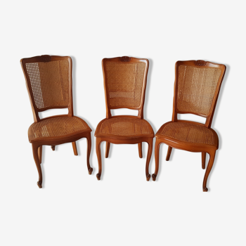 Série de 6 chaises cannées style