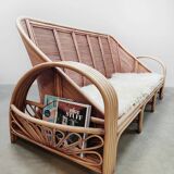 Vintage pink rattan bamboo lounge set ‘Boho-style’
