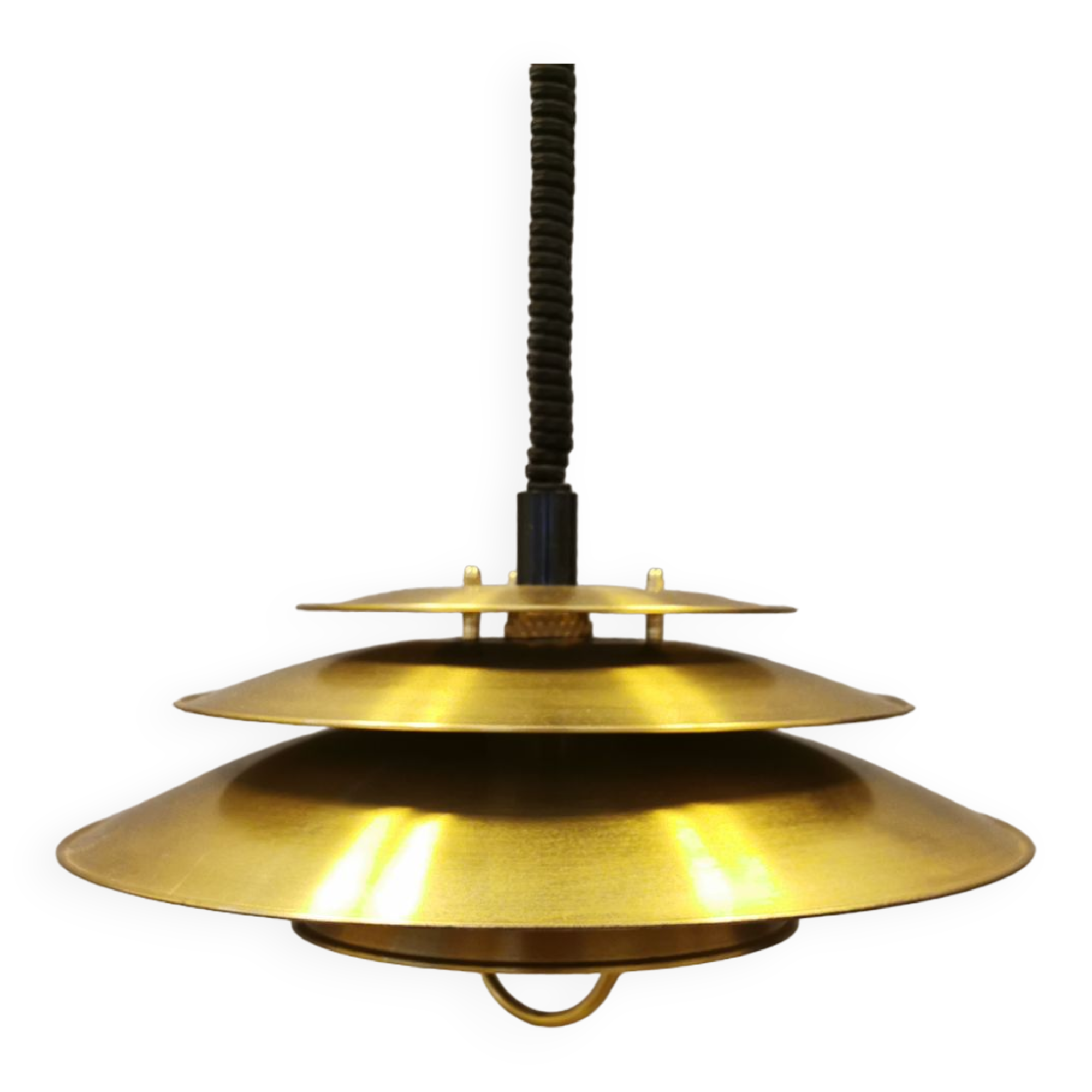 Danish hanging lamp in solid brass from the 1970s.