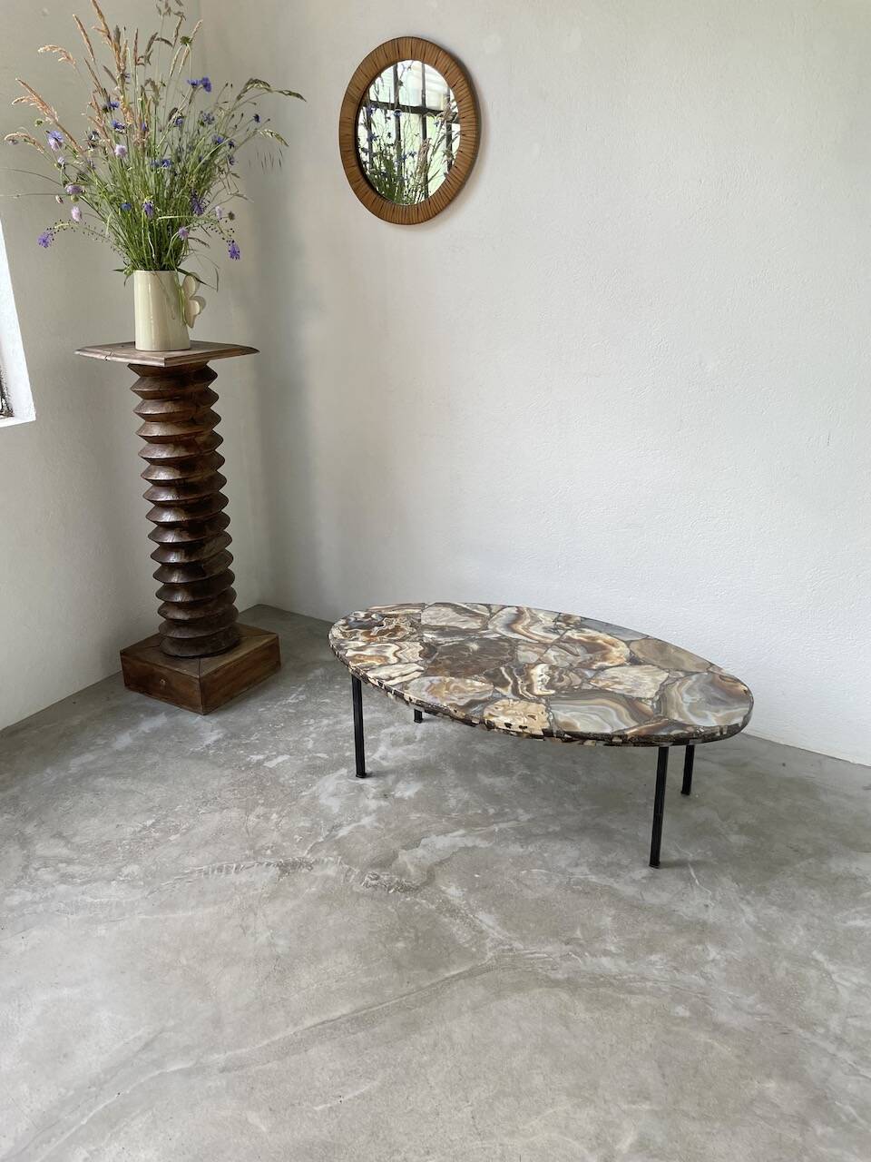 1950s Madagascar aragonite coffee table