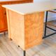 Formica, beech and black metal desk, Modernist Design, 1960