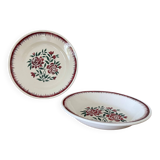 Antique plates and salad bowls in Longwy faience.