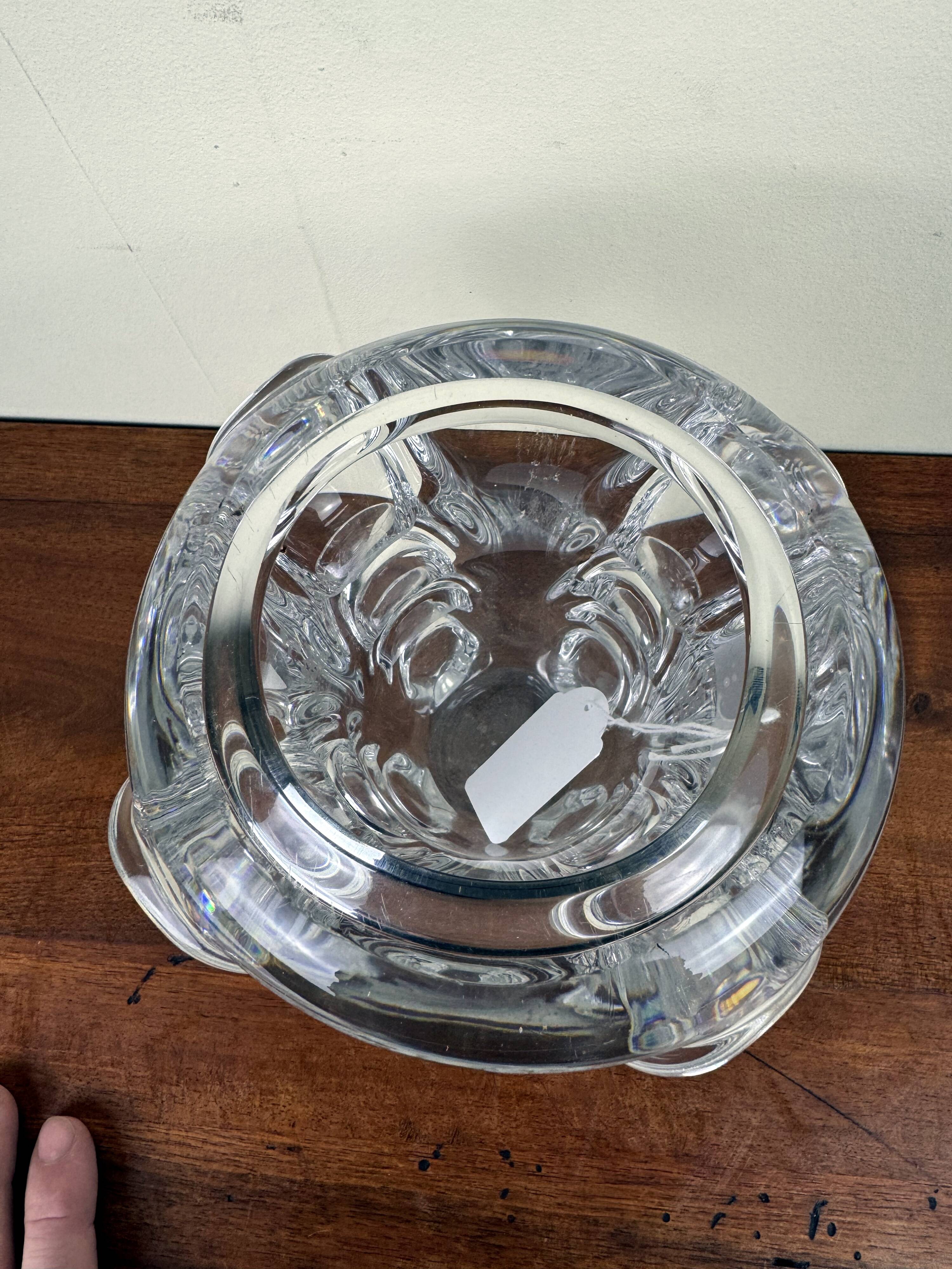 Val saint Lambert: stamped crystal vase circa 1960