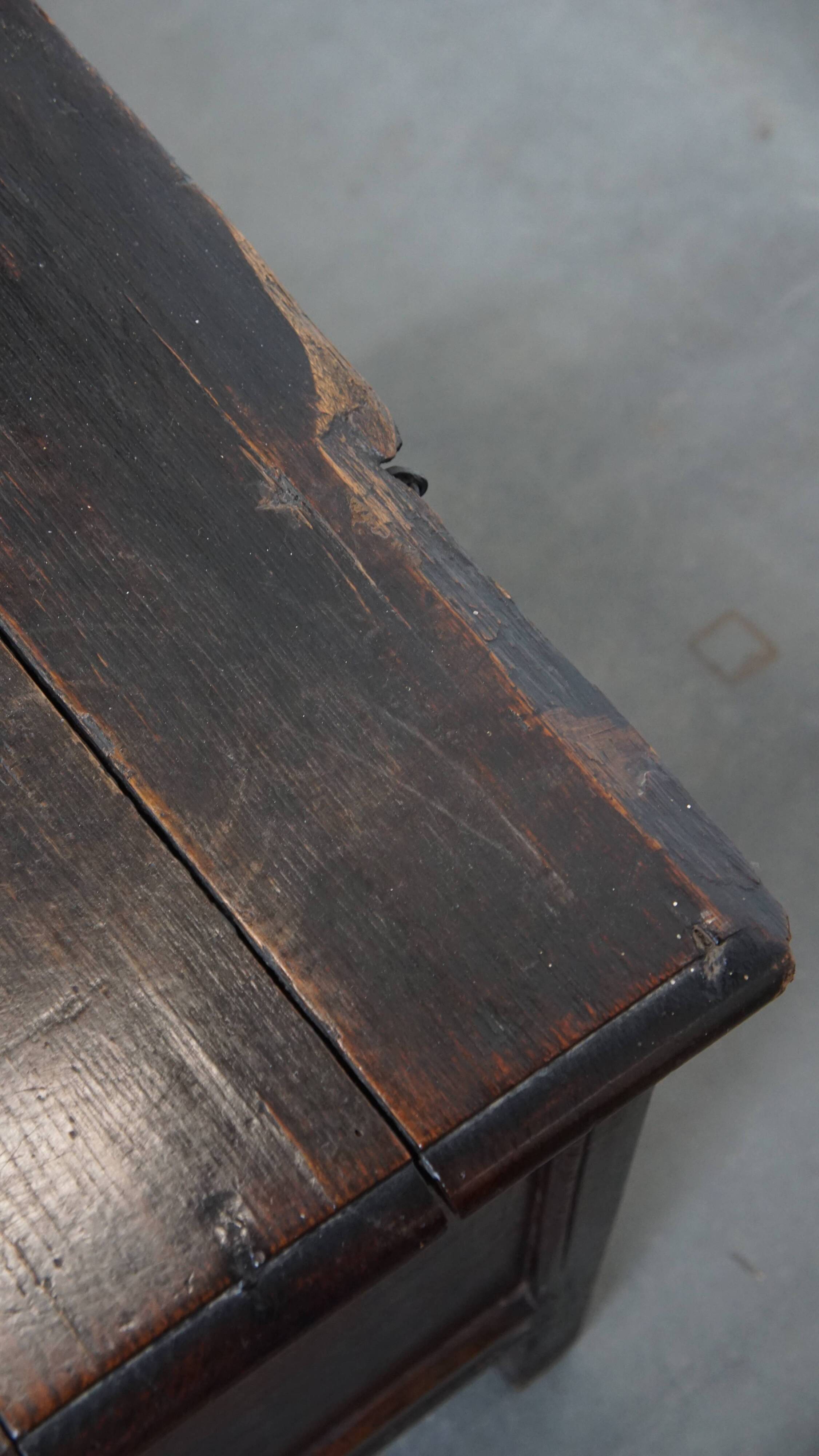 Antique 17th-century English oak chest