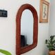 Vintage braided wicker mirror 72x47cm