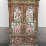 Ancienne armoire en bois - 2 portes et 1 tiroir