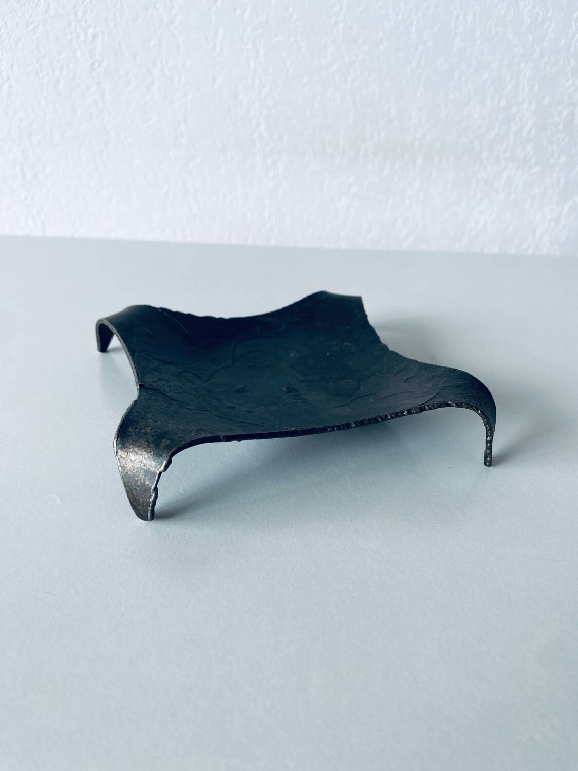 Brutalist iron candle holder