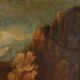 Old painting landscape with figures, oil on canvas, 18th century