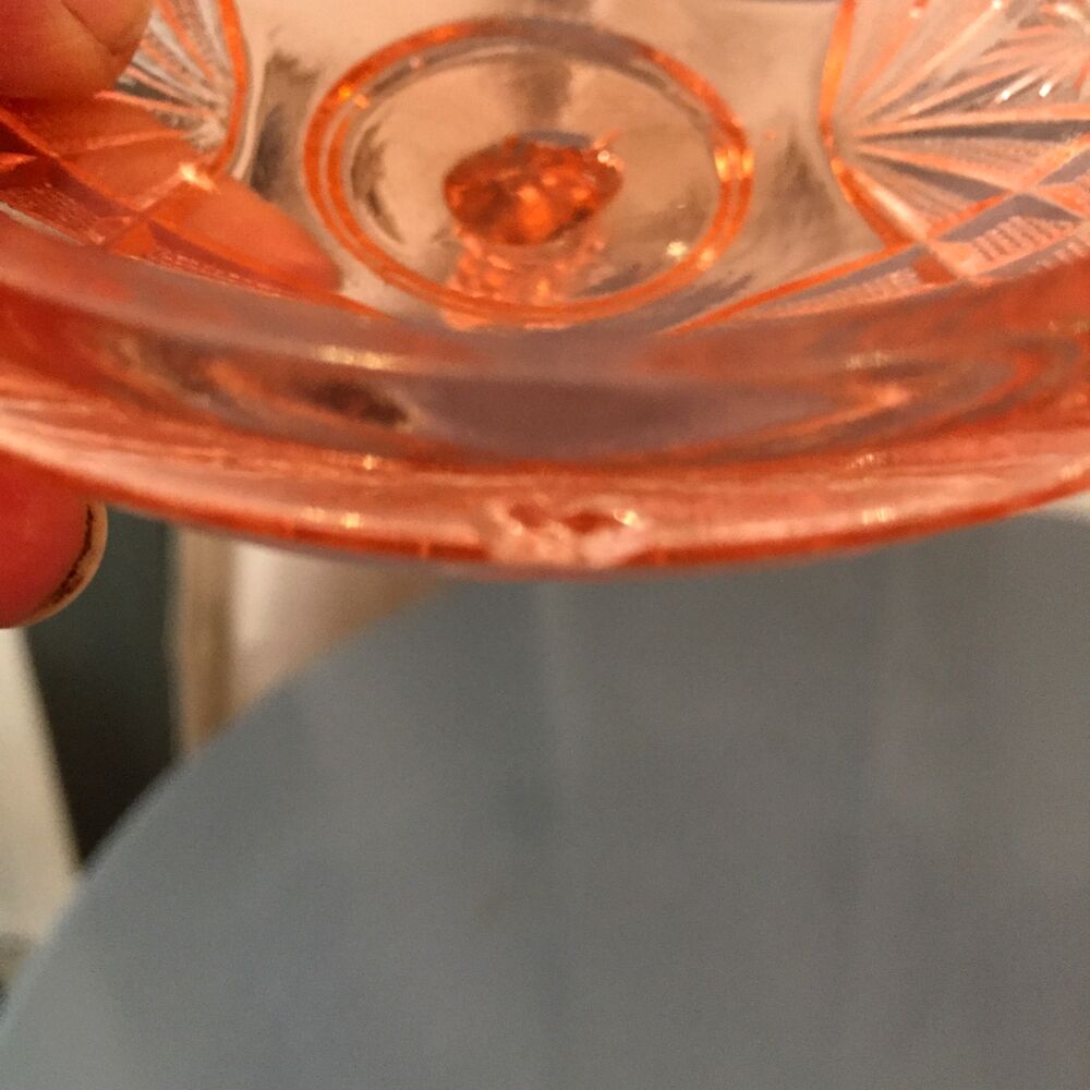 Sugar candy box in pink glass orange Portieux