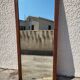 Large old mirror walnut wood frame