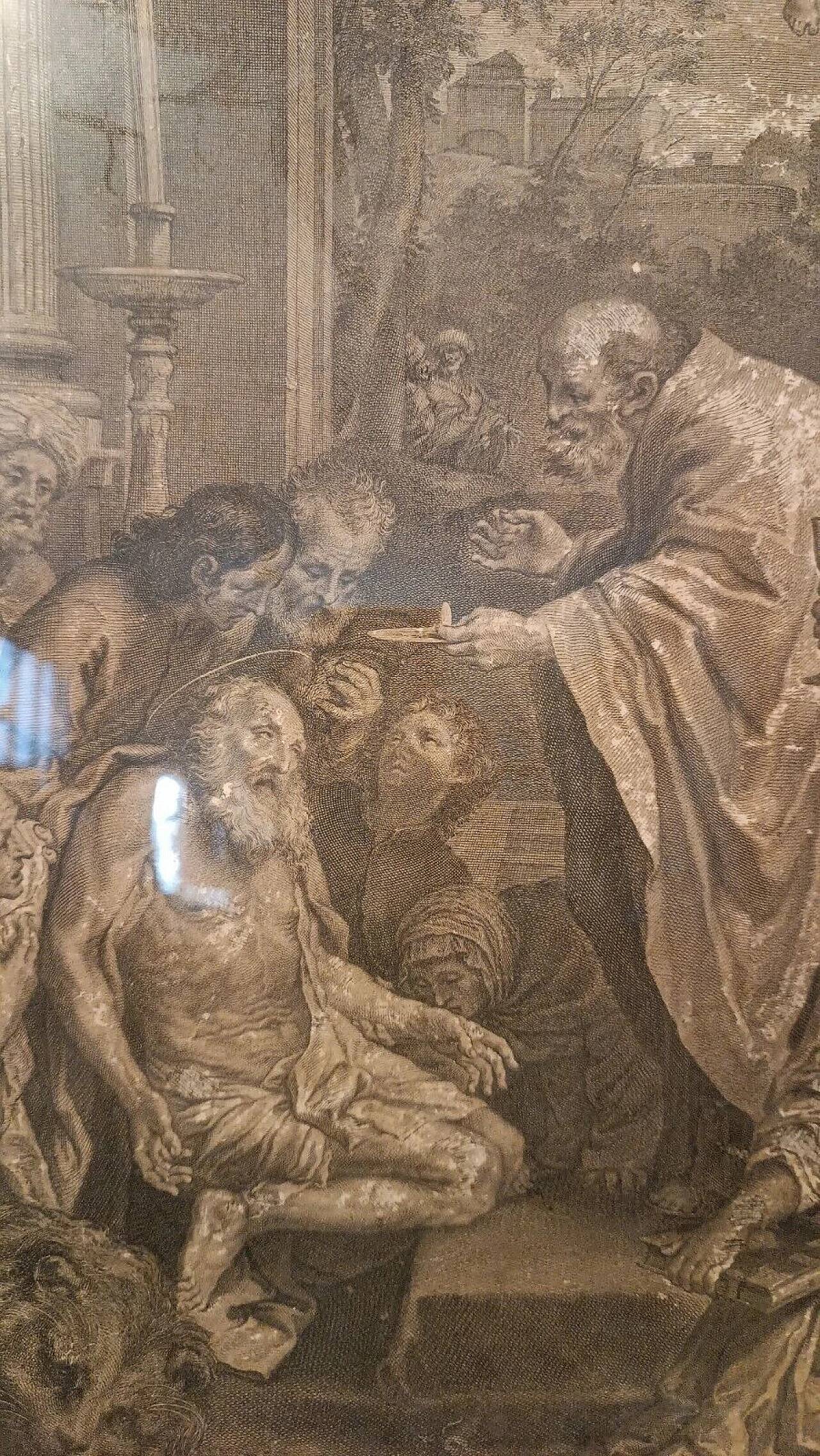 Jacob Frey, biblical scene, engraving, 18th century