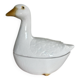 Small zoomorphic terrine, goose slipware, Michel Caugant