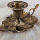 Pair of brass candle holders in the shape of a leaf – 1960s