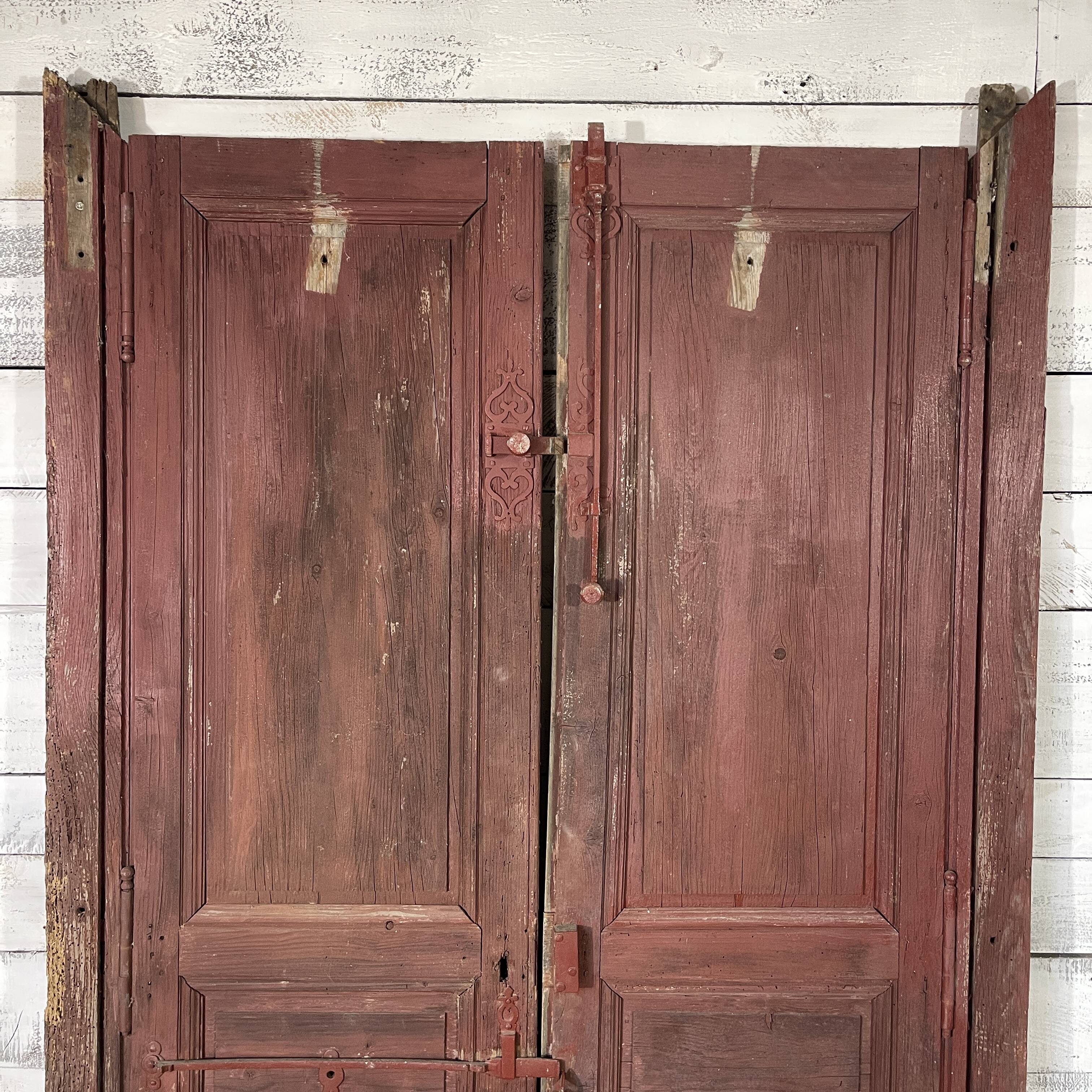 Double weathered wooden door