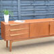 McIntosh teak sideboard - wave handles - 200 cm