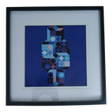 Tableau Vintage Art Optique - Victor Vasarely - Frame 40x40cm