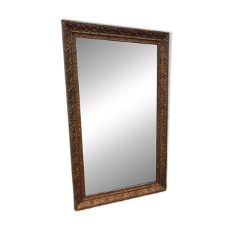 Miroir de cheminée XIXe bois et stuc doré