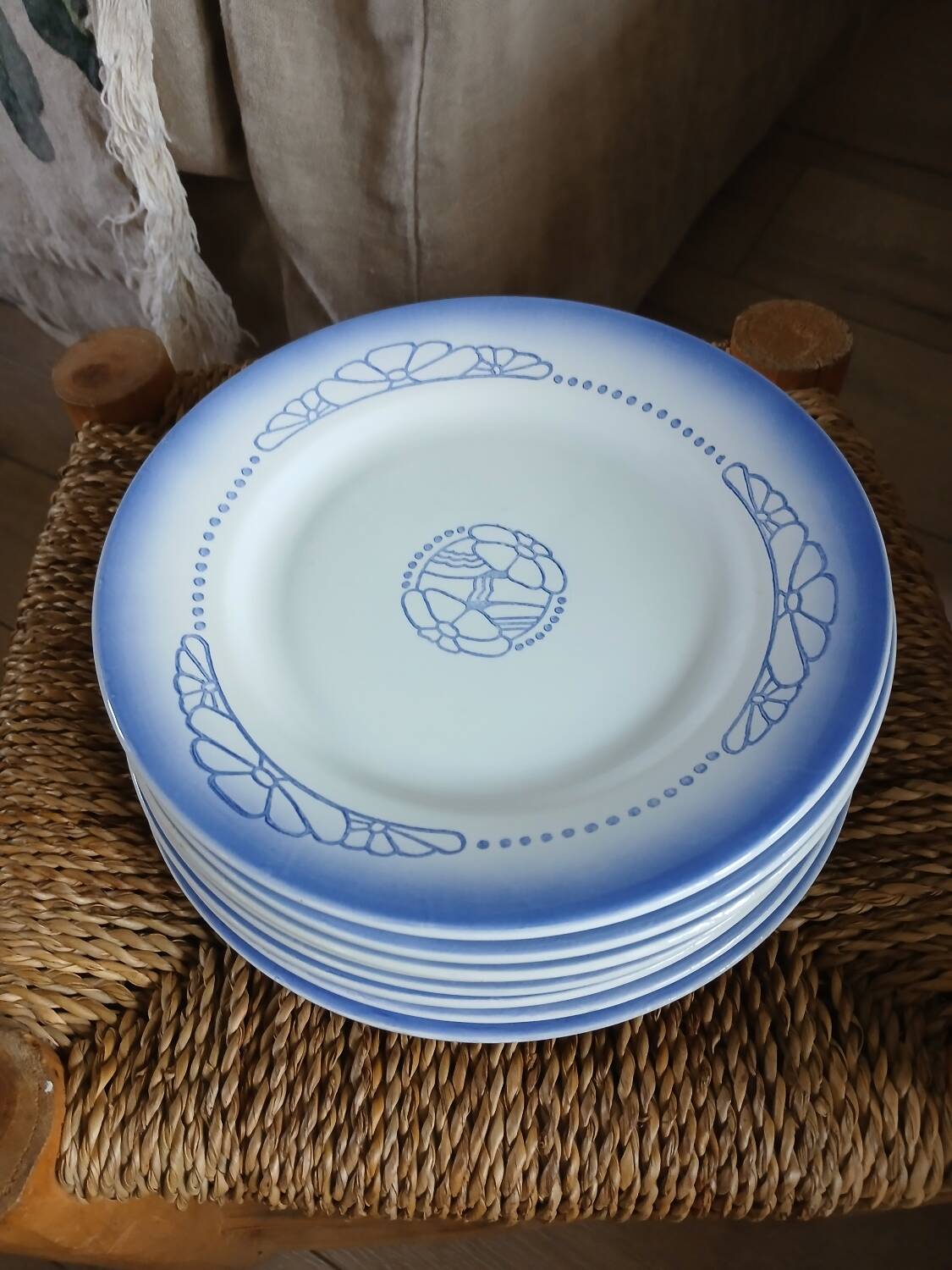 8 old Digoin and Sarreguemines dinner plates