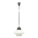 1930s Art Deco Bauhaus Opaline Glass and Chrome Pendant Light