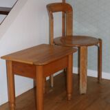 Pair of bedside tables with drawers in solid elm