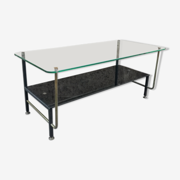 Asymmetrical glass coffee table 1950