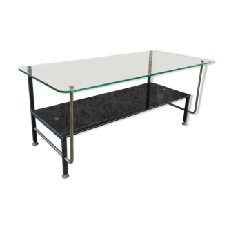 Asymmetrical glass coffee table 1950