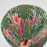 Pleated lampshade with floral patterns