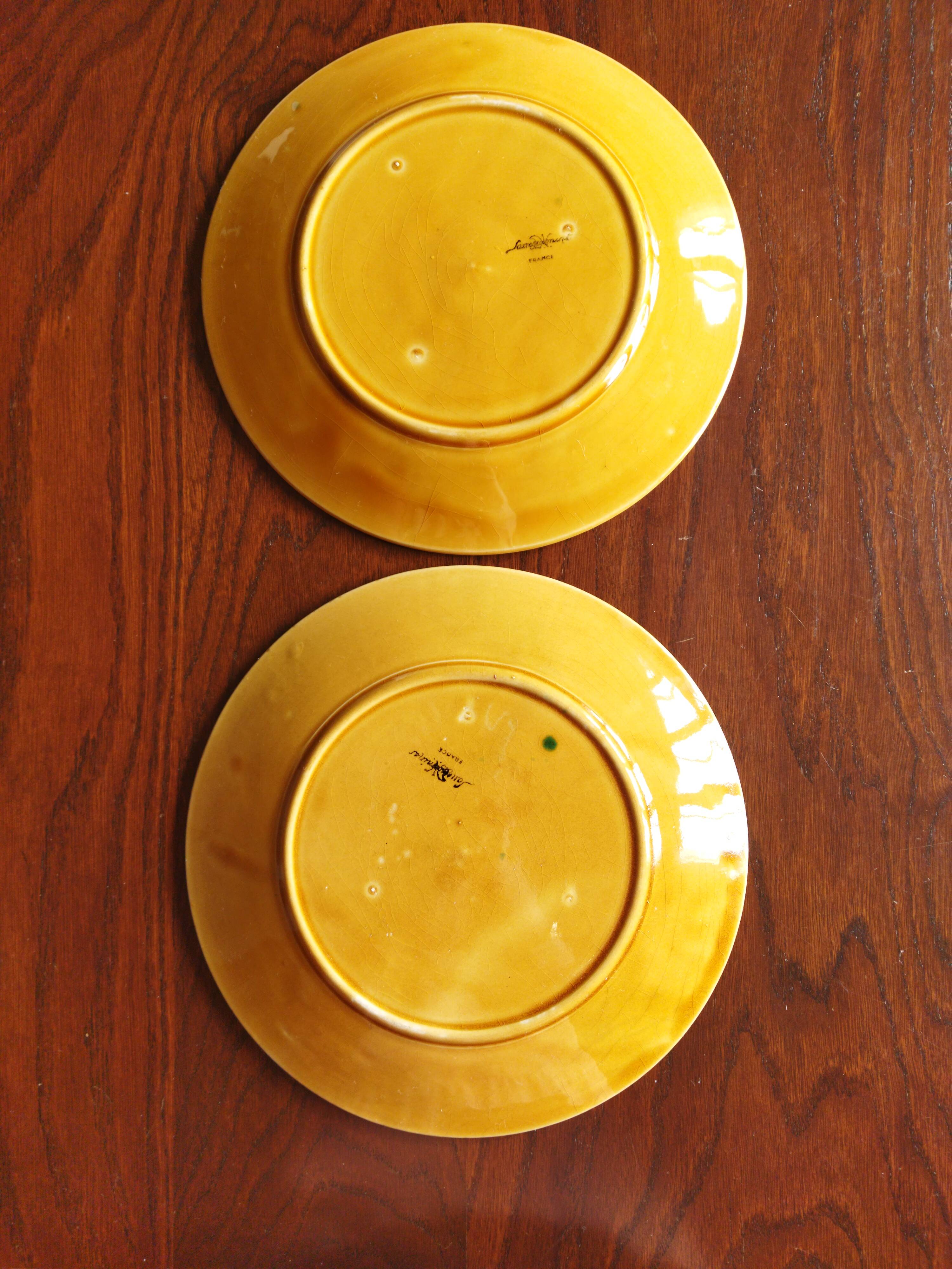 2 Sarreguemines asparagus plates