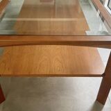 Coffee table in solid cherry and glass