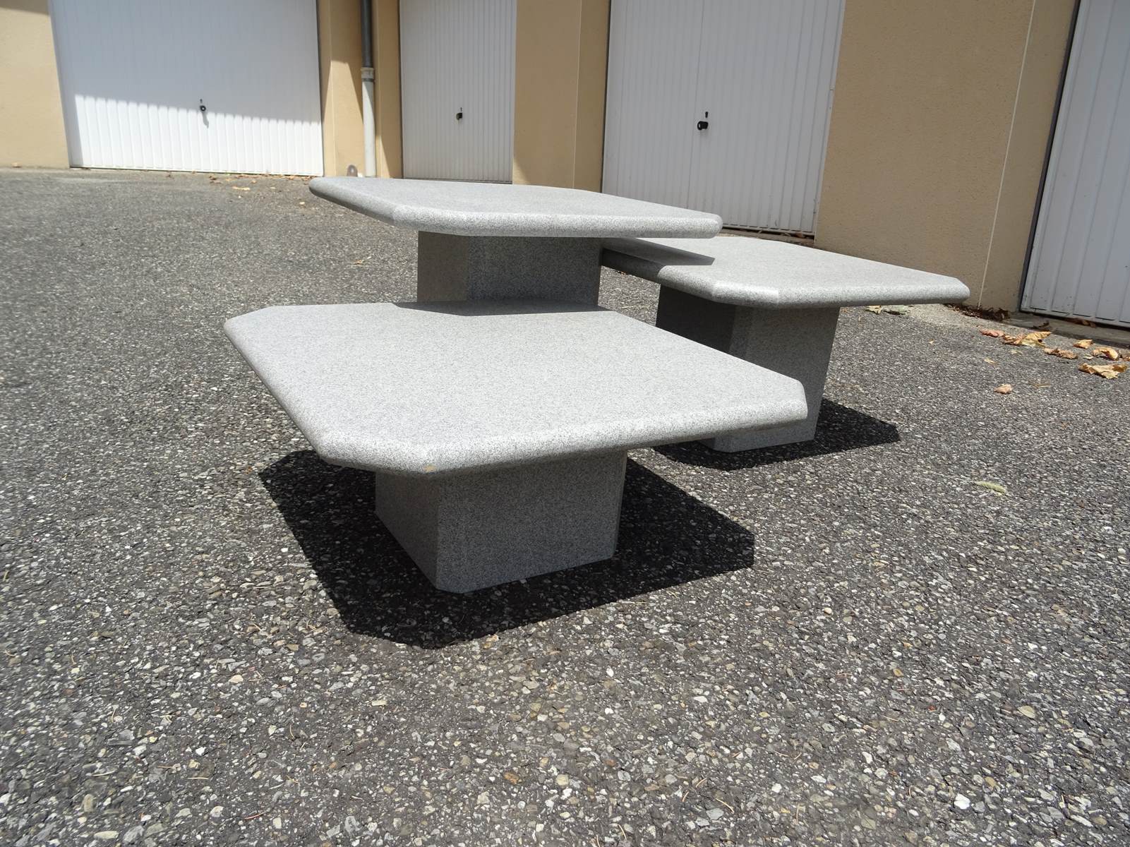 Set of 3 modular coffee tables 80s