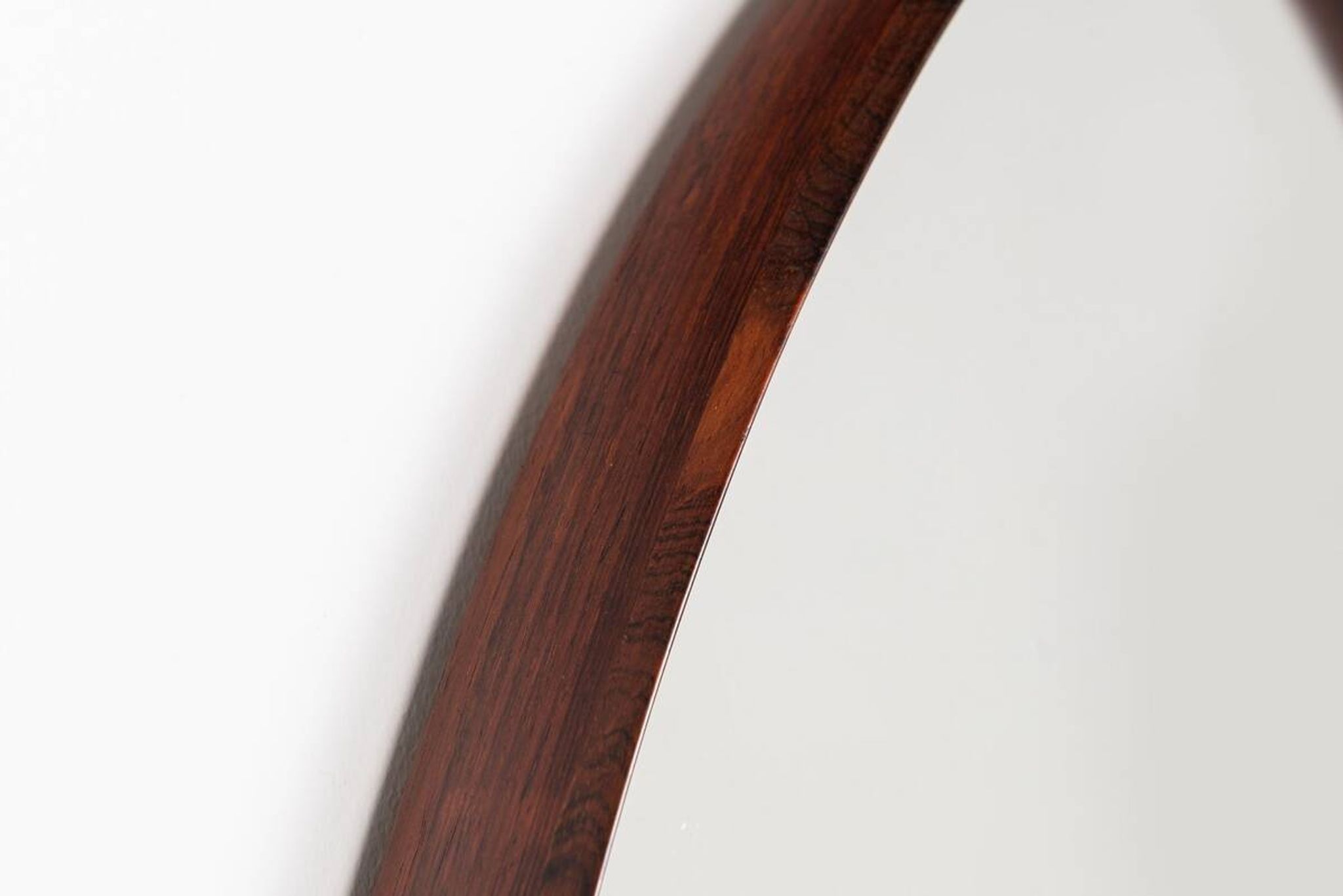 Thomas Poss Eferfolger wall mirror in rosewood triangular Denmark 1960
