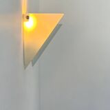 Pair of vintage wall lights, sandblasted glass, France 1970