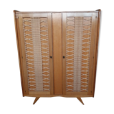 Vintage rattan wardrobe