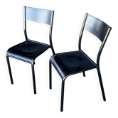 Pair of Mullca 510 chairs reissued by Label Edition in black version.