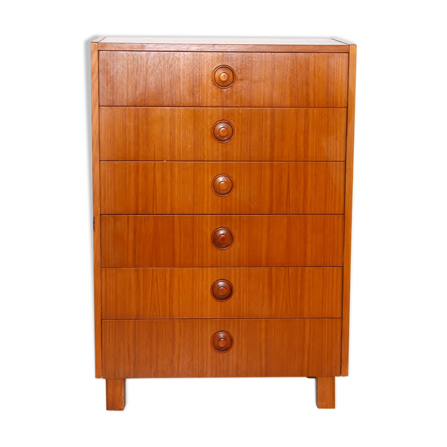 Teak "tallboy" chest of drawers, Sweden, 1960