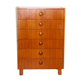 Commode "tallboy" en teck, Suède, 1960