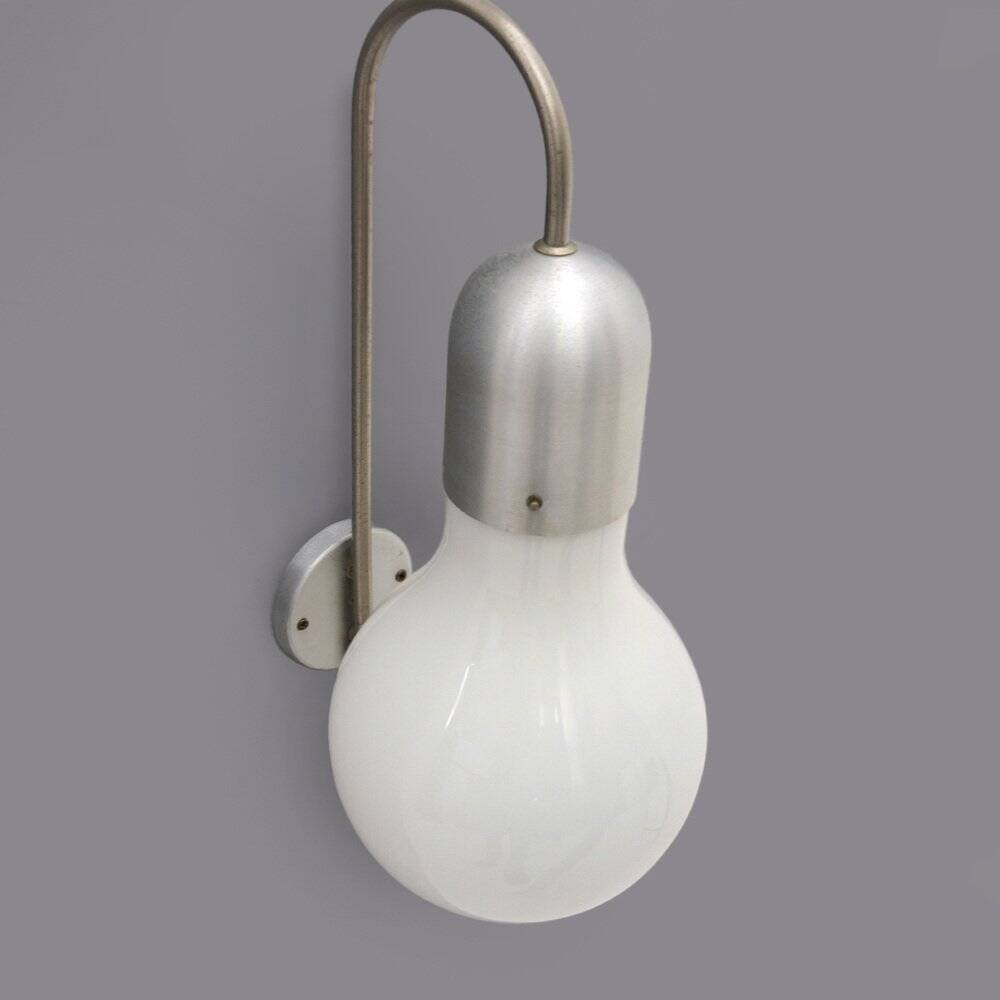 Wall lamp with glass diffuser by Stilux Milano, 1960s.