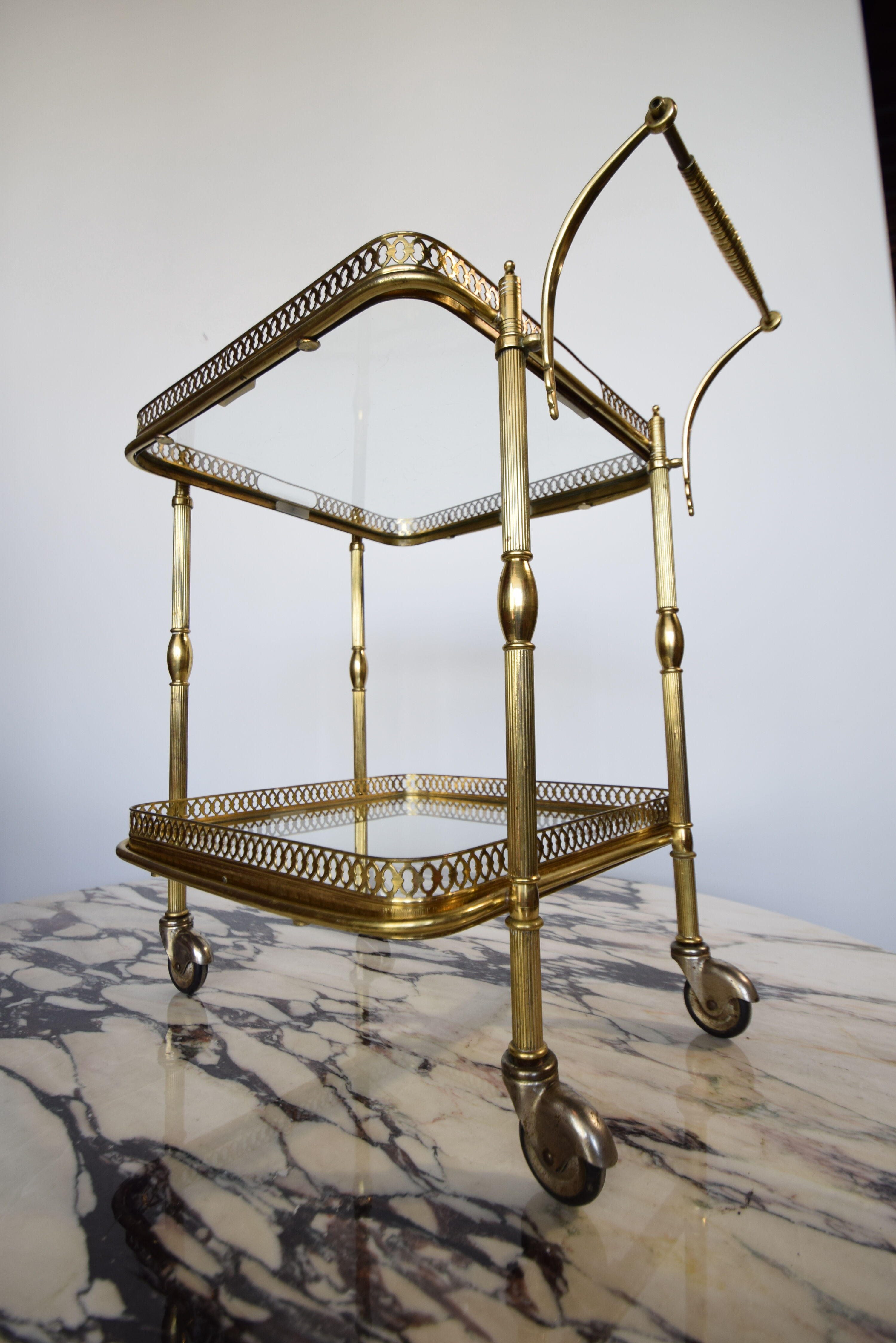 Desserte bar à roulette laiton Selency