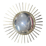 ancien Miroir Soleil Oeil De Sorcière laiton bruni