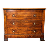 Commode de campagne ancienne en bois massif – XIXᵉ siècle – 3 tiroirs
