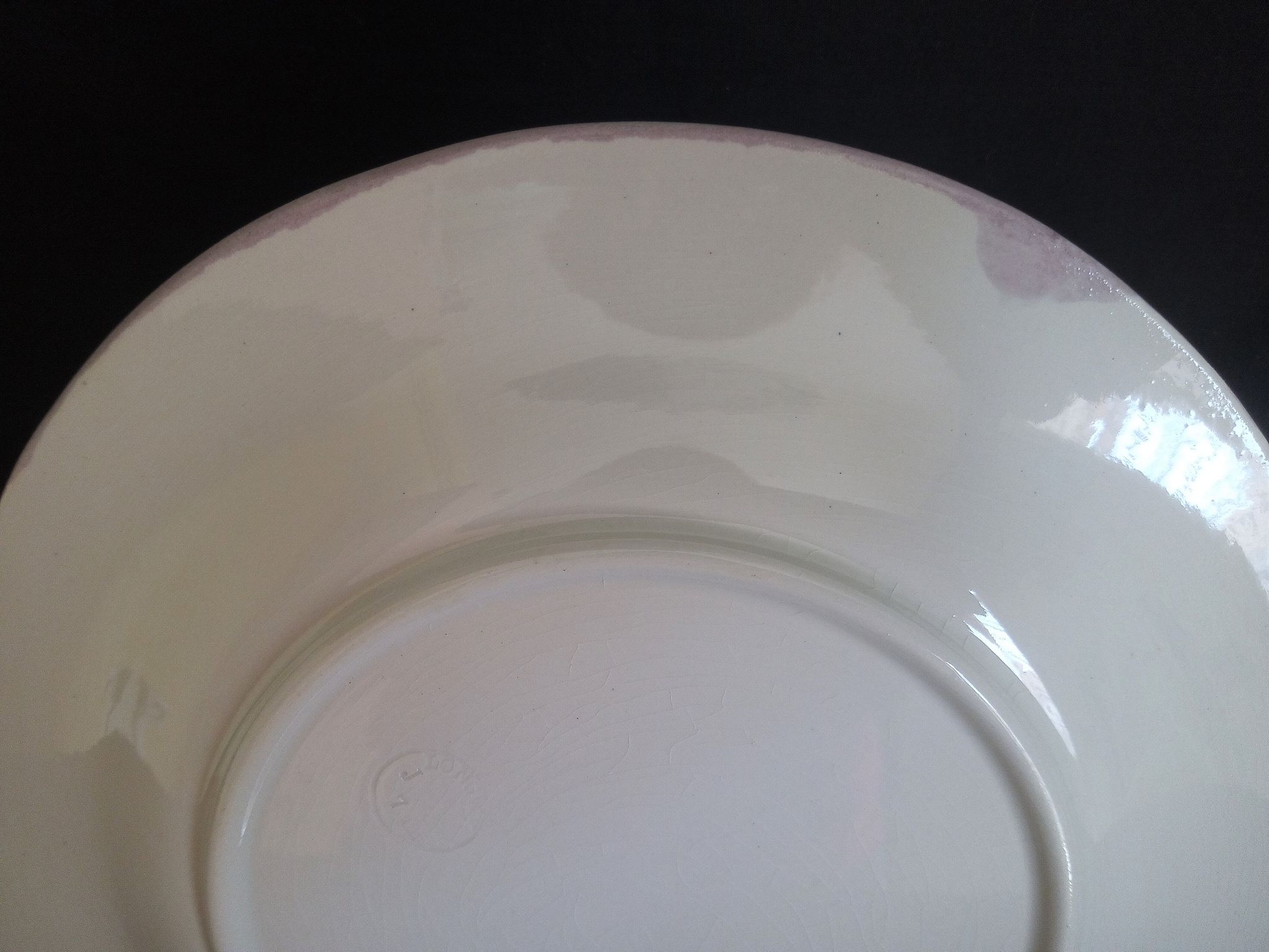 Antique Longwy ceramic fish service for 12 people, Copenhagen pattern, 1890-1939