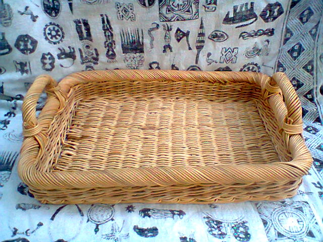 Vintage rattan tray