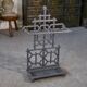 1940s gray enameled cast iron umbrella stand