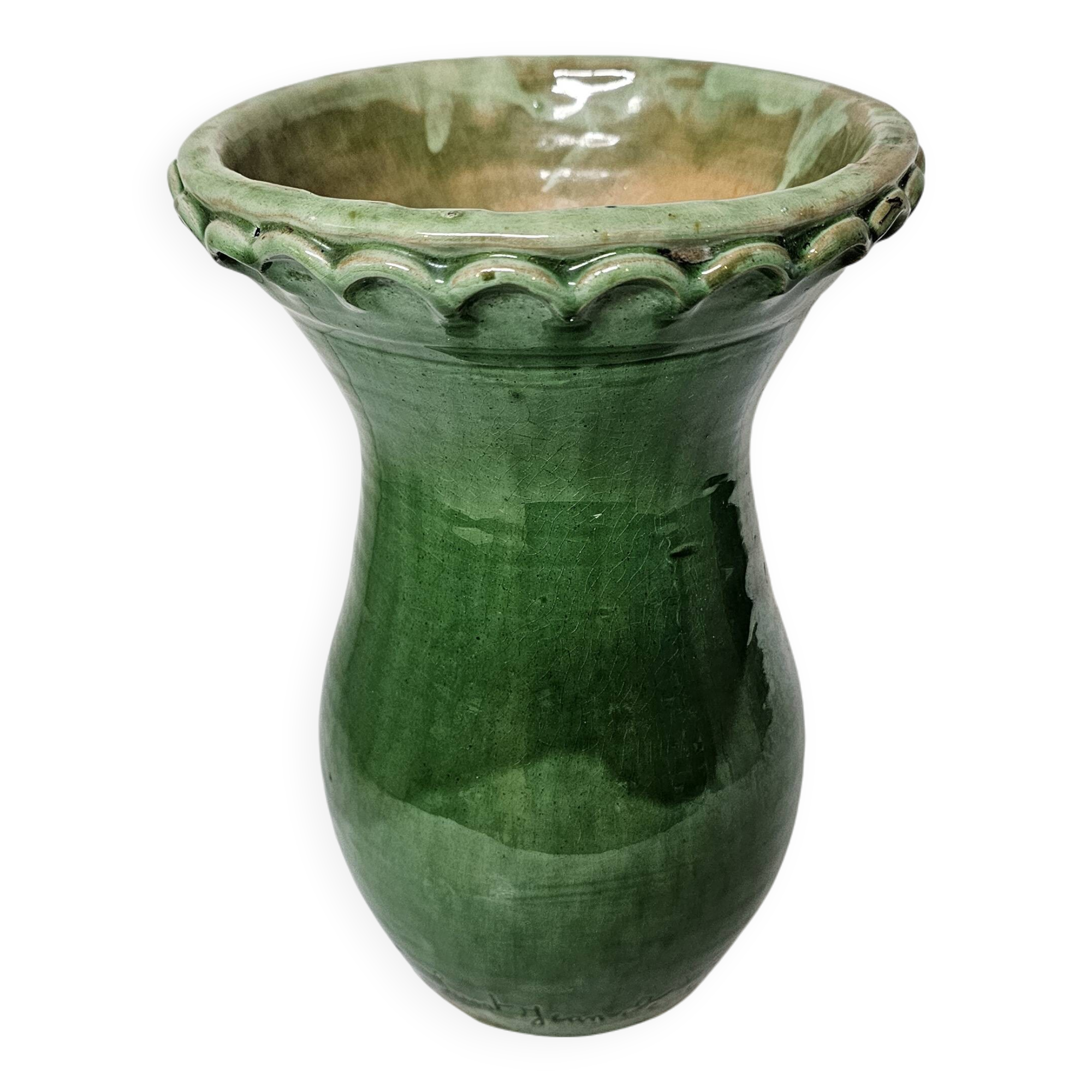 Glazed ceramic vase signed Saint Jean de Fos