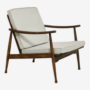 Scandinavian armchair 1960 curved armrests